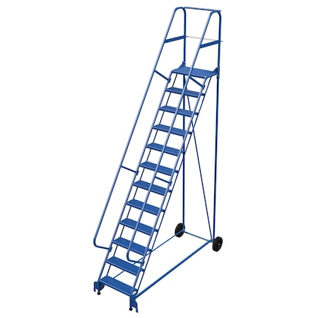 Vestil 156 H Steel Roll A Fold Ladder, 58 deg., Grip, 12 Step, 12 Steps LAD-RAF-12-24-G